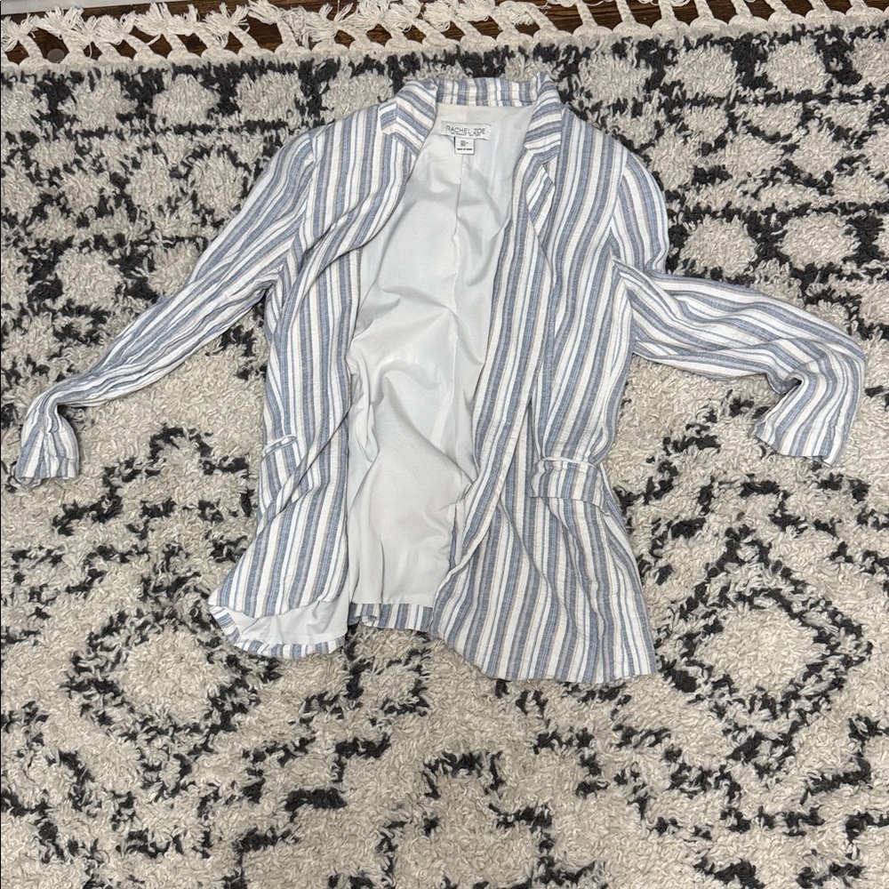 Rachel Zoe Blue and White Striped Blazer